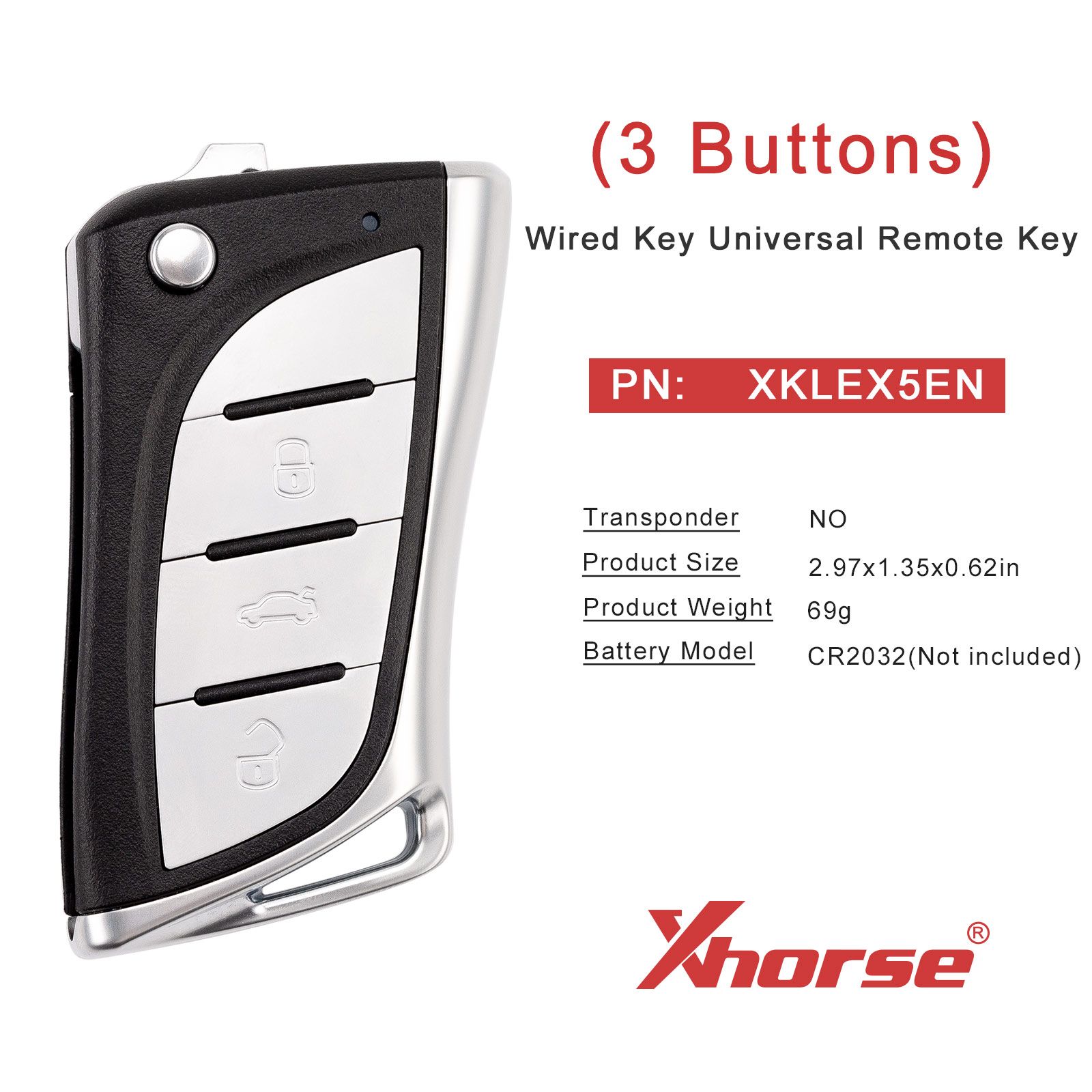 XHORSE XKLEX5EN pour Lexus 2ème génération clé intelligente clé universelle à distance 5pcs / lot