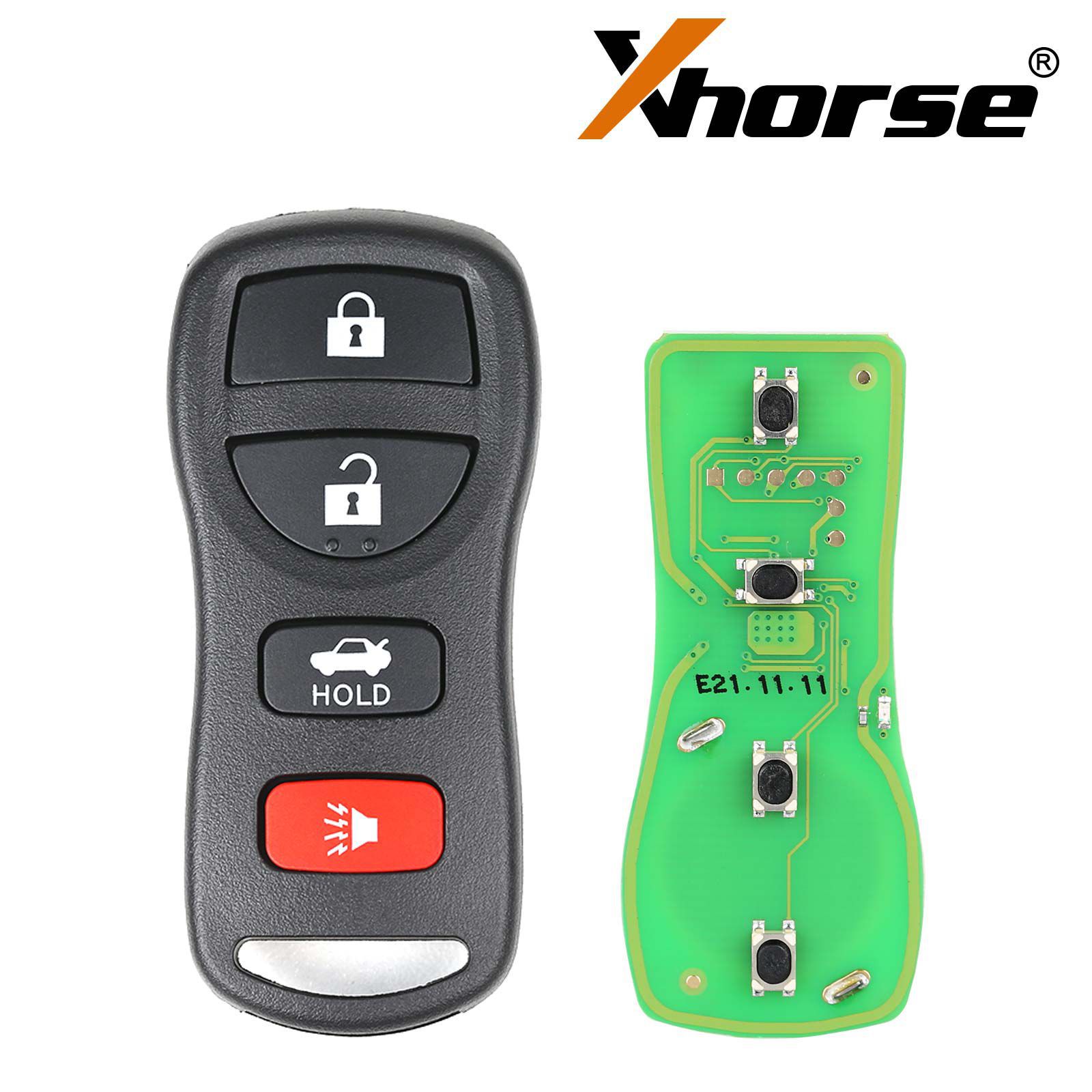 Xhorse xkni00en câble télécommande clé Nissan autonome 4 boutons version anglaise 5pcs / lot