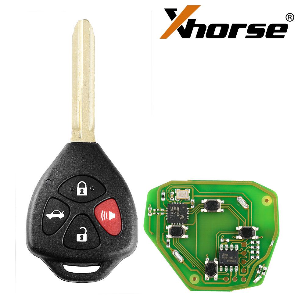 2025 Xhorse XKTO22EN Deuxième génération Universal Wire Remote Key Toyota Flat 4 Boutons Triangle 5pcs/lot
