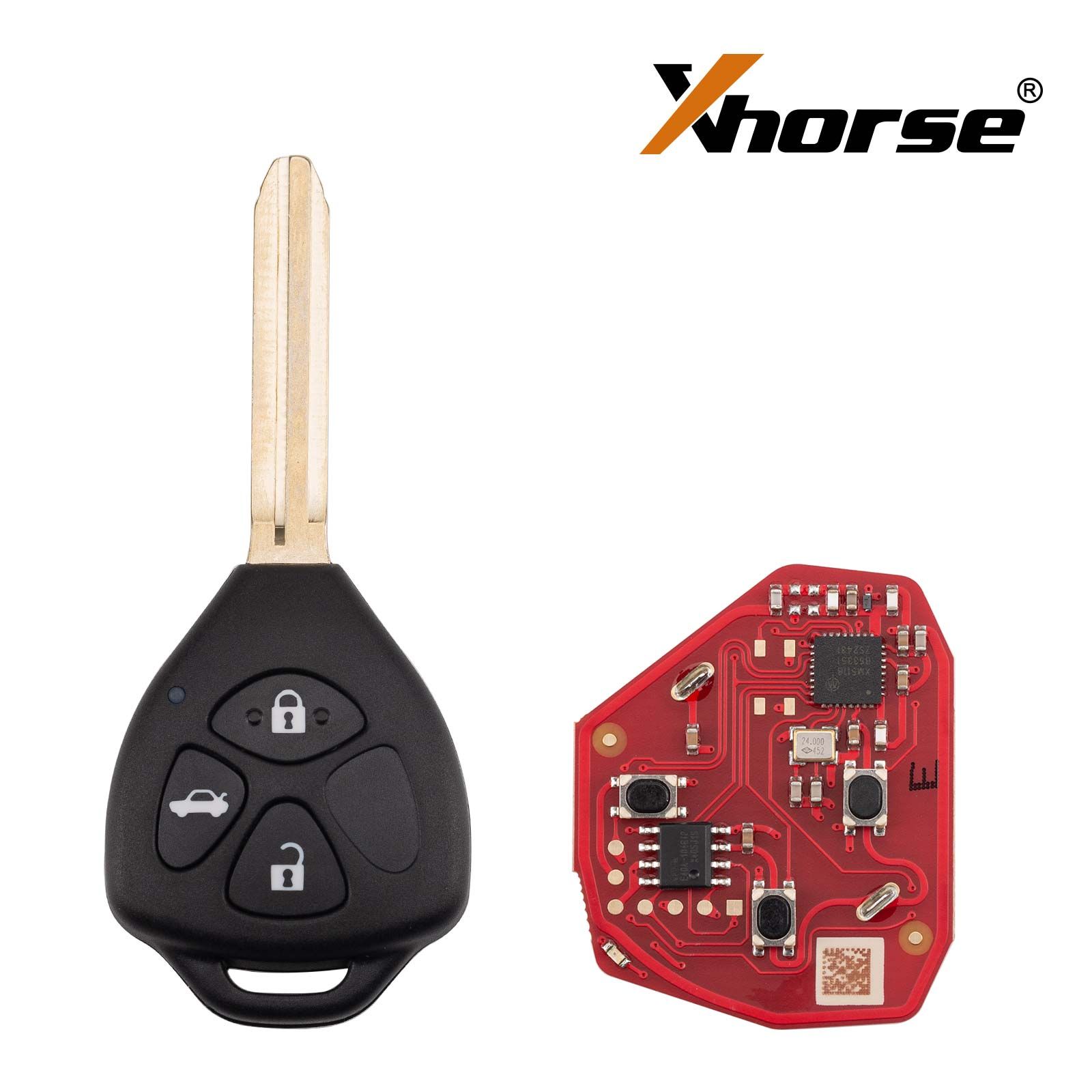 XHORSE XKTO23EN pour Toyota modèles gauche 3 boutons triangle deuxième génération télécommande câblée 5pcs / lot