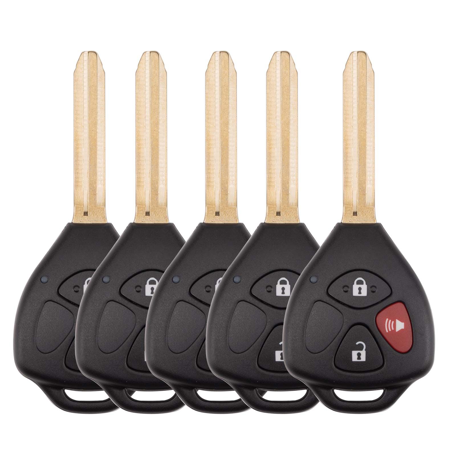 XHORSE XKTO24EN pour Toyota Modèles Droite 3 Boutons Triangle Deuxième Génération Télécommande Fillée 5pcs / lot