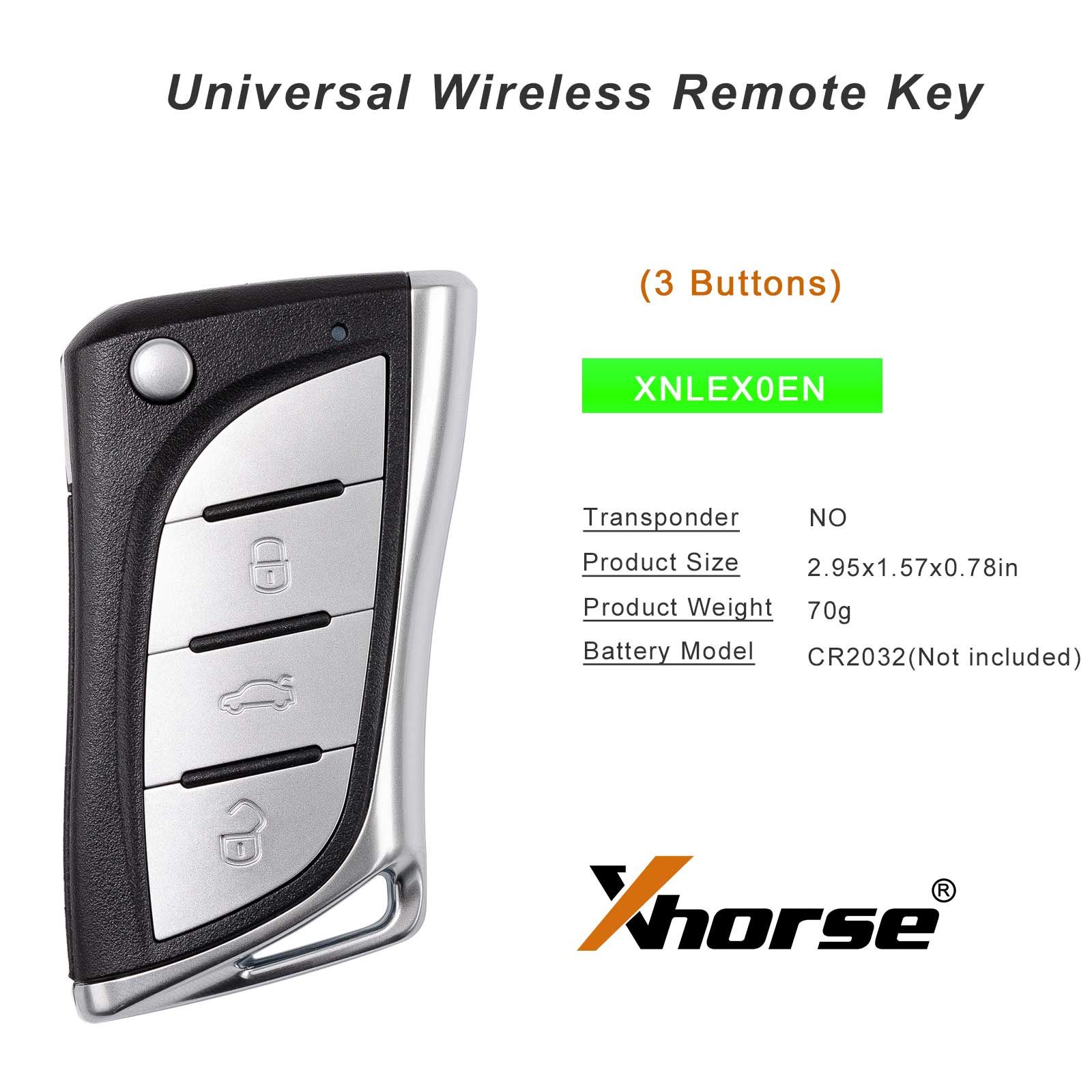 XHORSE XNLEX0EN Universal Wireless Remote Key 3 boutons pour Lexus 5pcs/lot