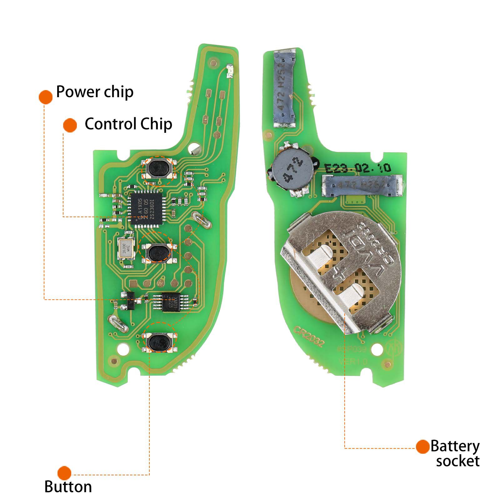 Plus récent Xhorse XSKFF1EN Universal Remote Lame Shape Folding Key 5pcs/lot
