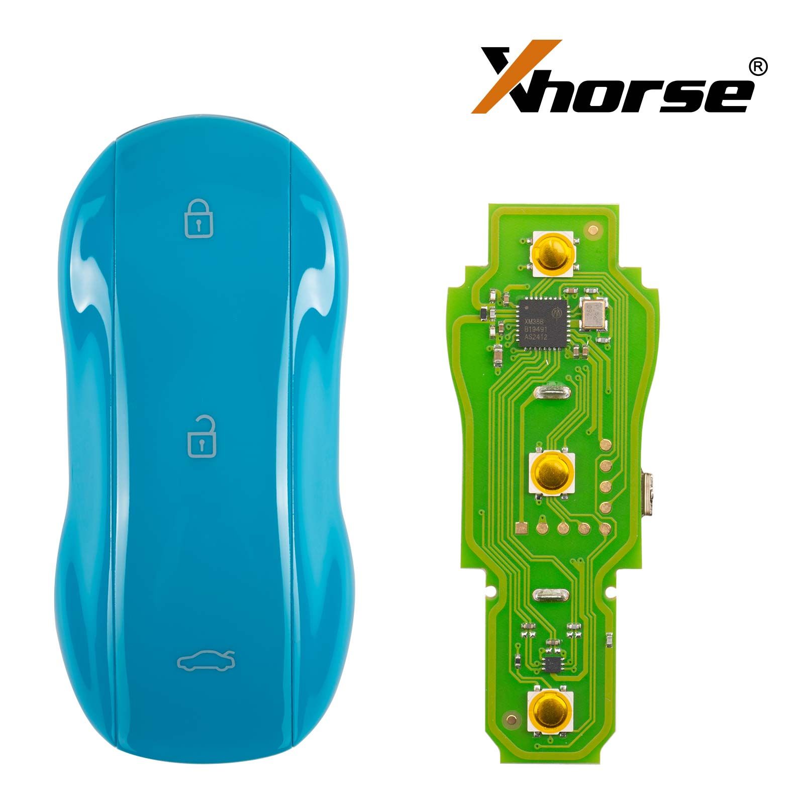 XHORSE XSSC24EN XM38 jouet.T Univesal Smart Key 3 Boutons Supercar Style Miami Bleu Couleur 5pcs/lot