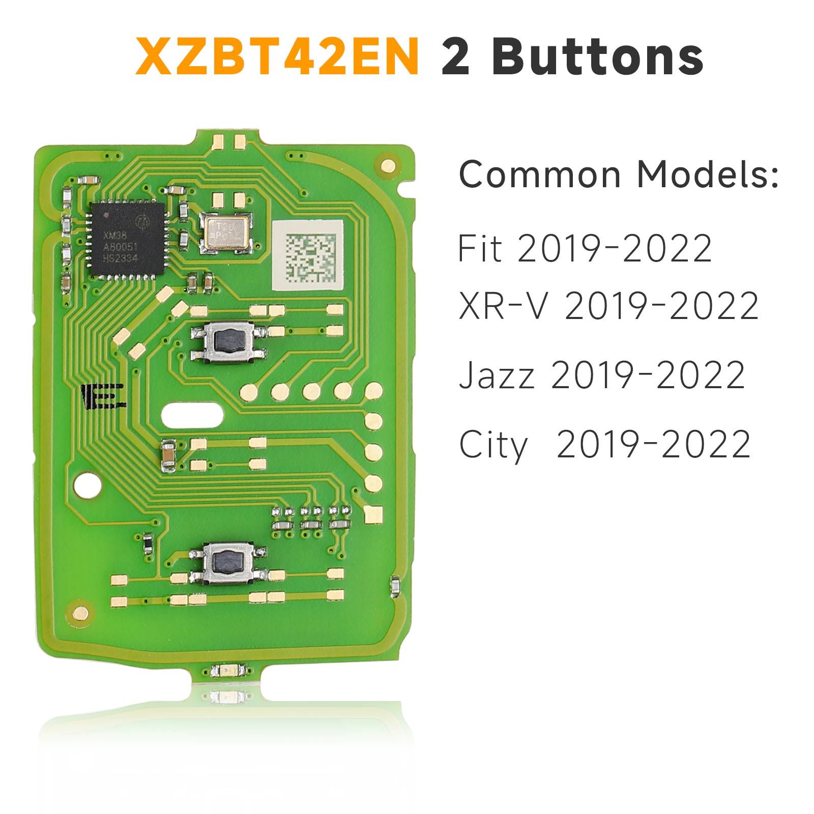 XHORSE XZBT42EN 2 Bouton HON.D PCB spéciaux pour Honda Fit 2019-2022 XR-V 2018-2022 Jazz 2019-2022 City 2019-2022 5pcs / lot