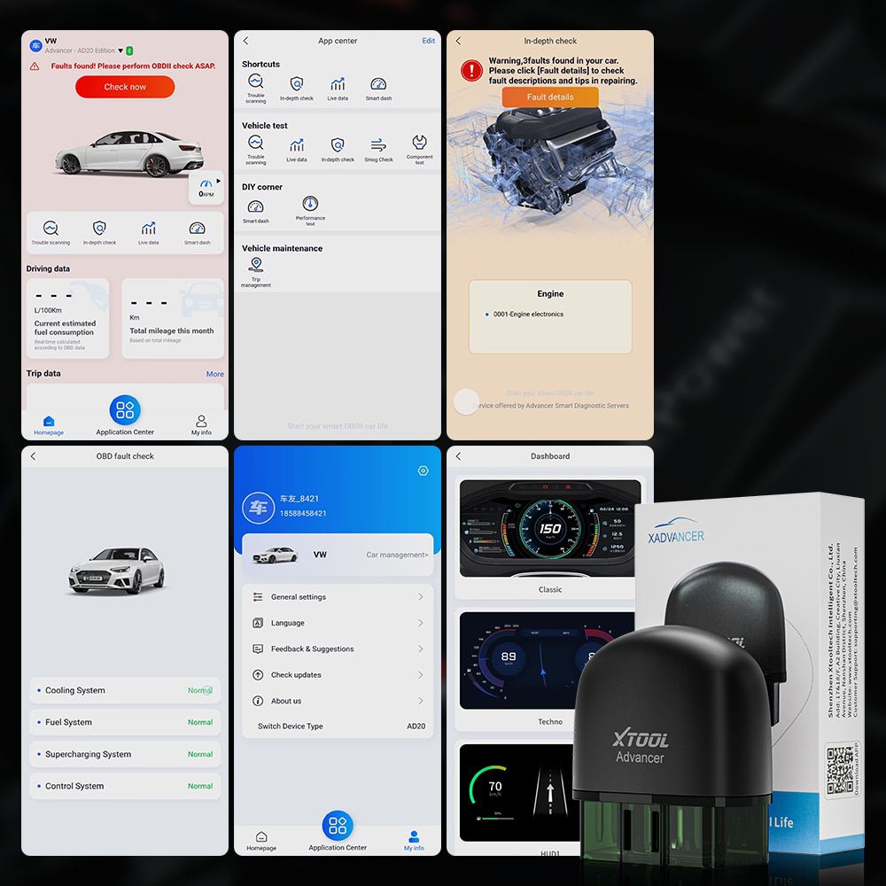 2023 le dernier xtool advancer ad20 pro OBD2 scanner lecteur de code de voiture et outil de numérisation pour tous les diagnostics du système pour iOS et Android