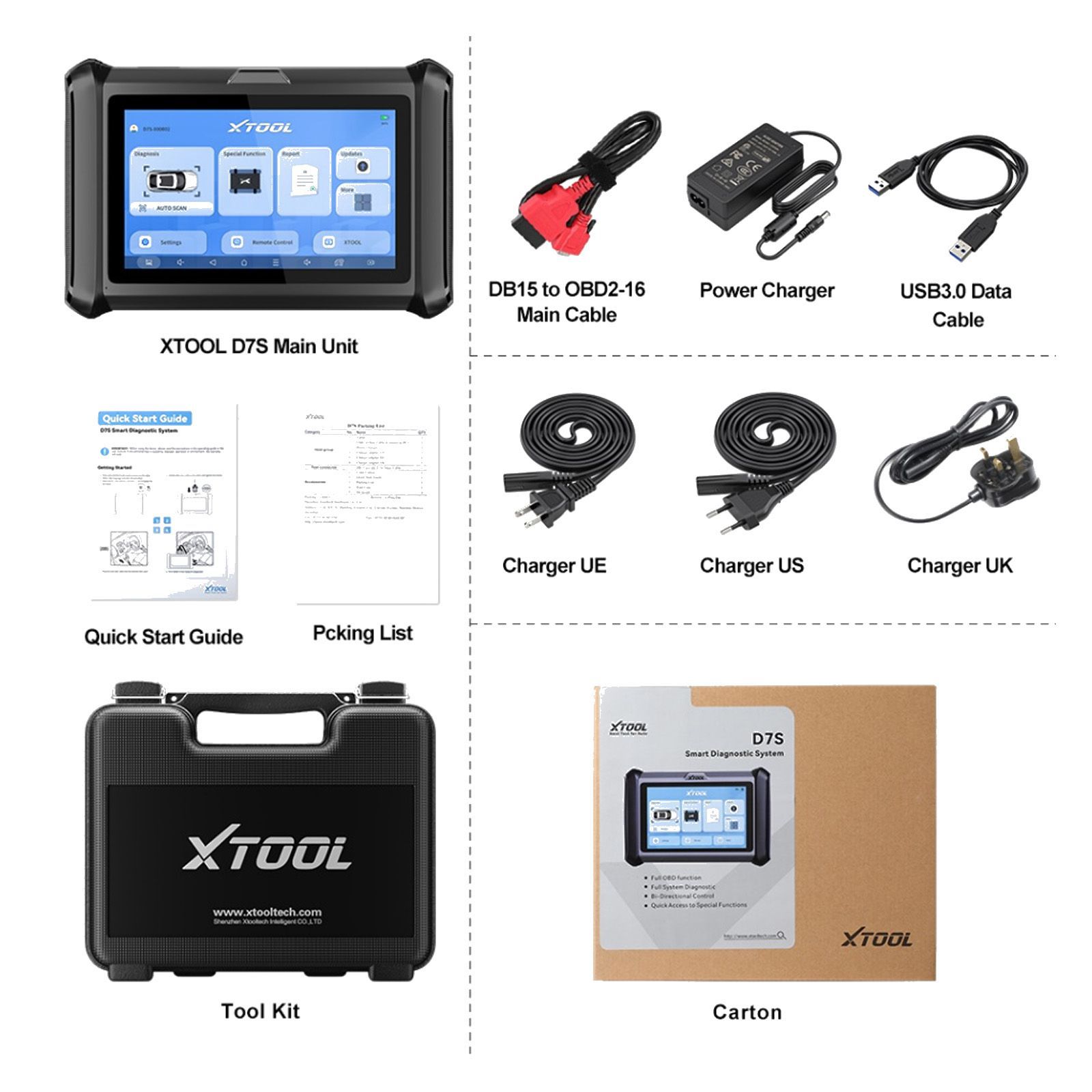 2023 xtool d7s outil de diagnostic prend en charge doip et can FD, programmation de clé de scanner bidirectionnel codé par ECU, diagnostic complet OE, version mise à niveau D7