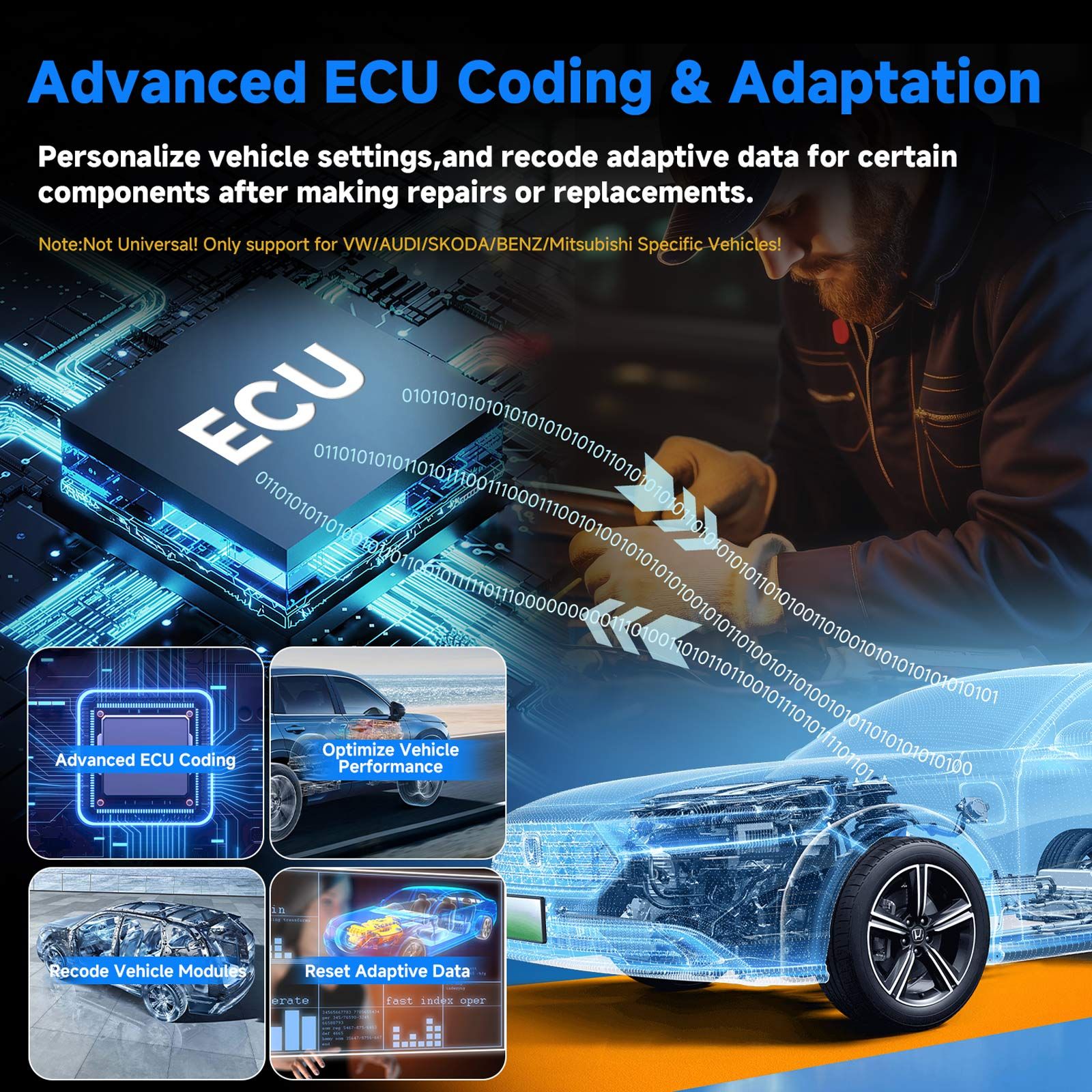 XTOOL D7W D7WIFI Bidirectionnel Tous les systèmes Diagnostique & Programmateur clé Support ECU Codage CAN FD & DOIP 40+ Services