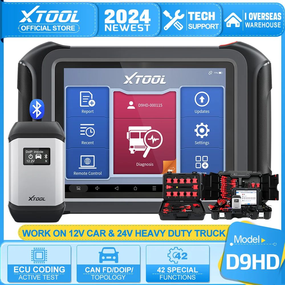 Xtool d9hd 12V voiture et 24V camion scanner lourd outil de diagnostic complet outil d'atelier mécanique