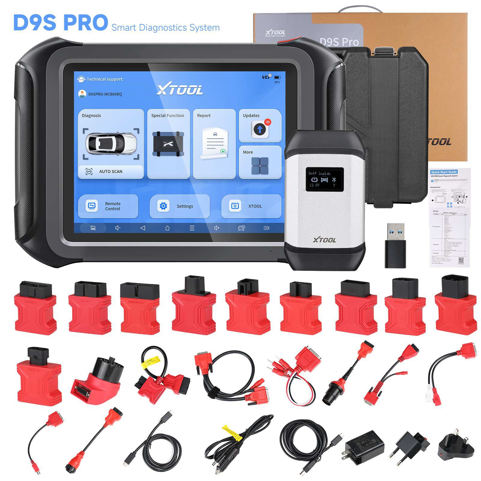 2023 xtool d9s pro connexion wifi scanner de diagnostic automatique prend en charge le codage de l'ecu topologie mappage programmation de clés 42 fonctions de service can FD doip