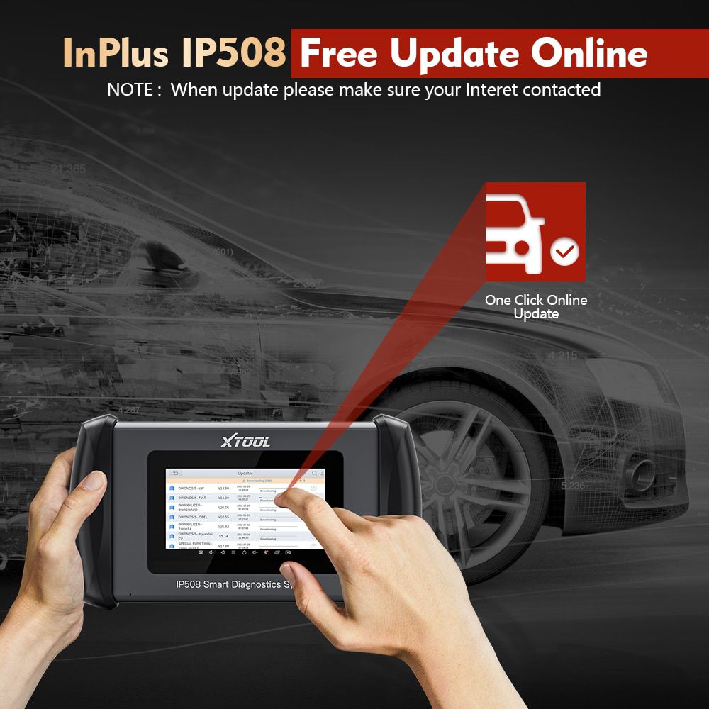Xtool inplus ip508 OBD2 5 outil de diagnostic du système voiture ABS SRS at scanner de moteur avec EPB Oil 6 Réinitialisation automatique vin en ligne mise à jour gratuite