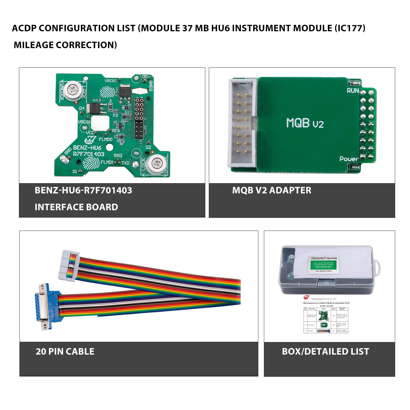2025 Yanhua Mini ACDP-2 Module 37 pour MB HU6 Module d'instrument (IC177) Correction du kilométrage