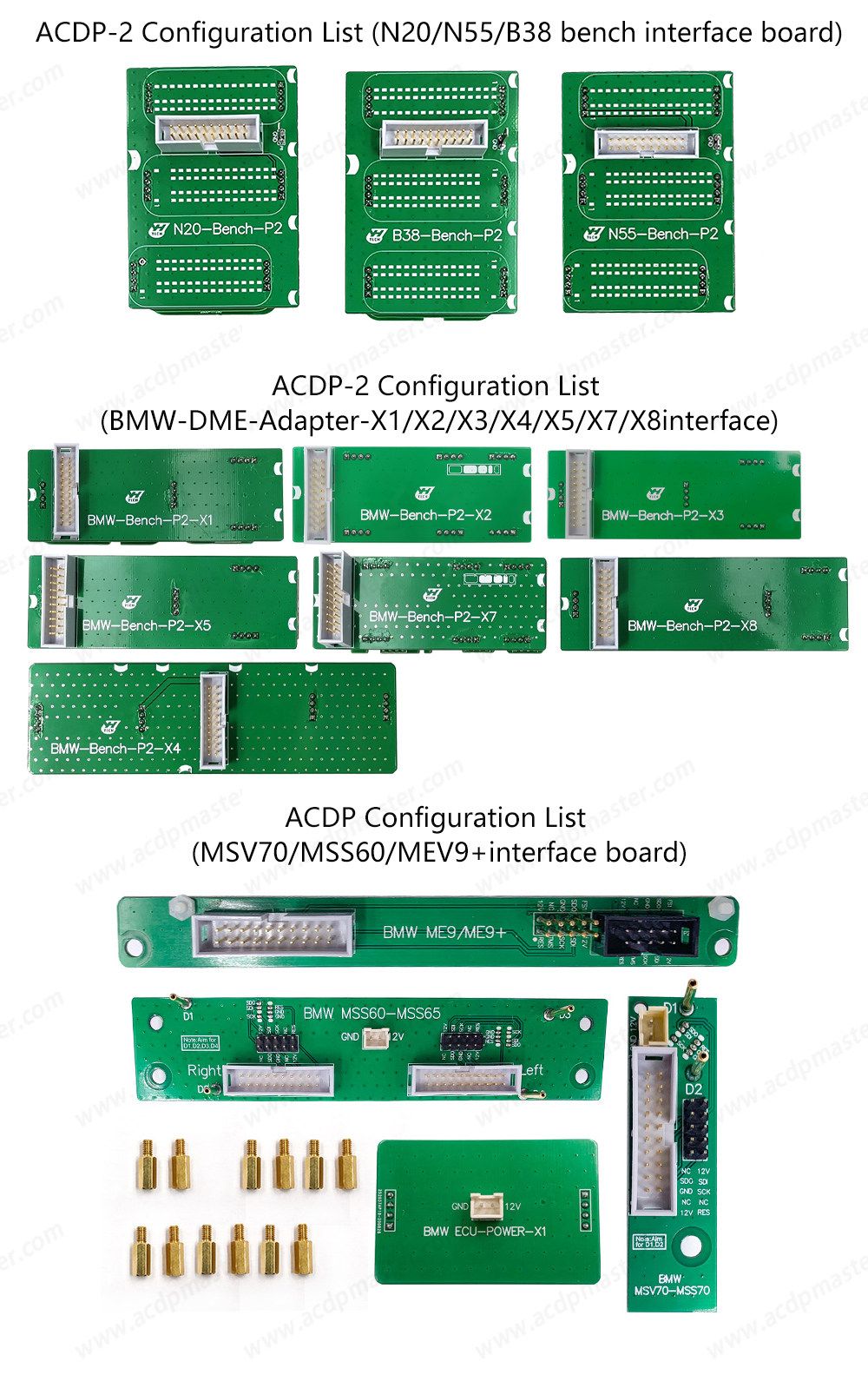 Yanhua Mini ACDP-2 pour BMW ECU Package avec Module 3/8/27 EUC Clone Licence et Banque Interface Board