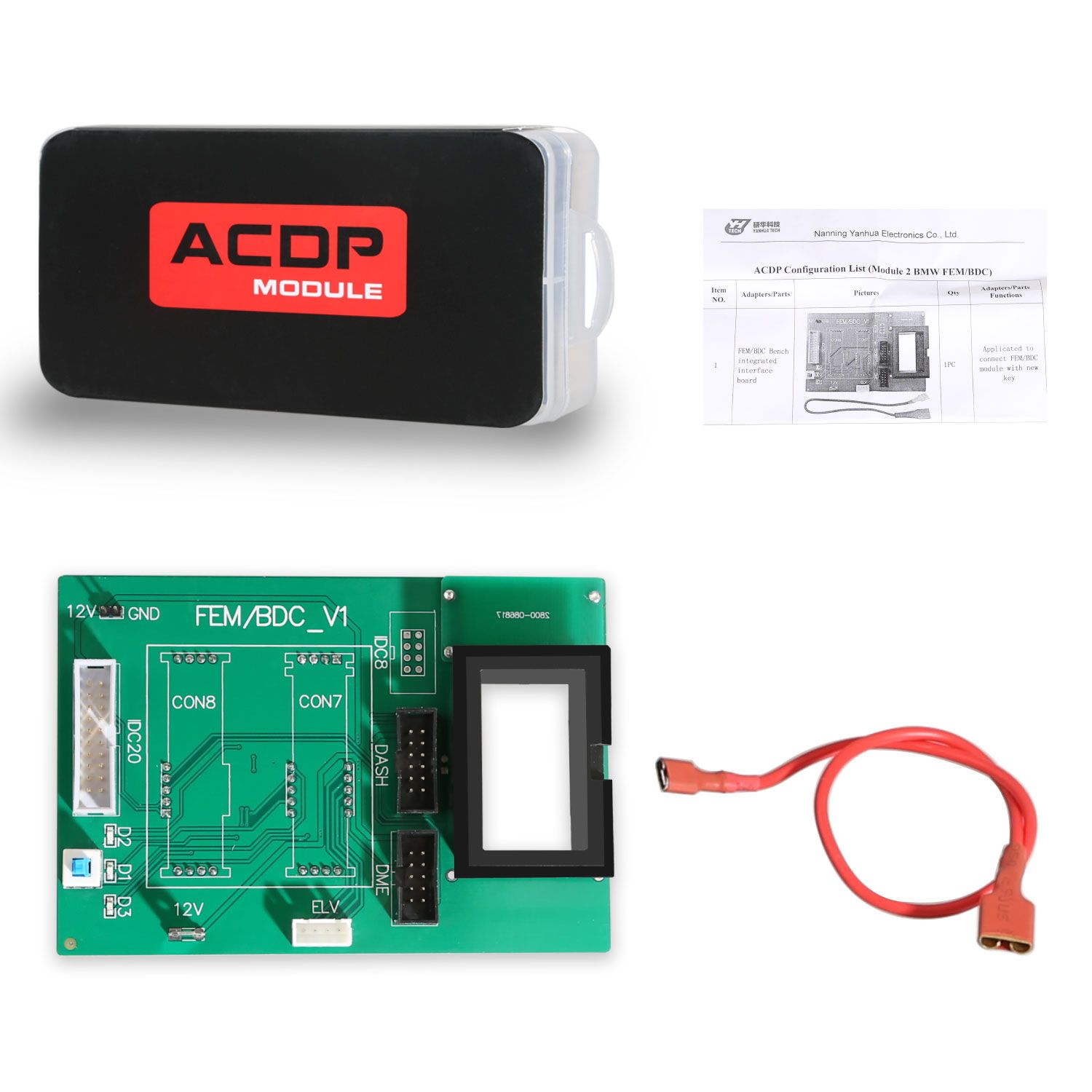 2025 Yanhua ACDP-2 BMW IMMO Package avec module 1/2/3/31/38 + licence + plateforme BDC2 + carte d'interface de banc B48/N20/N55/B38 + carte BCP BDC3