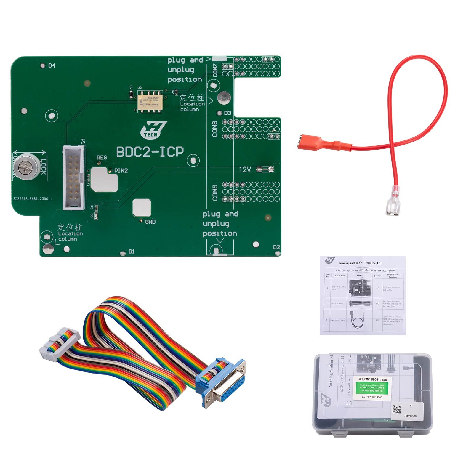 2025 Yanhua ACDP-2 BMW IMMO Package avec module 1/2/3/31/38 + licence + plateforme BDC2 + carte d'interface de banc B48/N20/N55/B38 + carte BCP BDC3