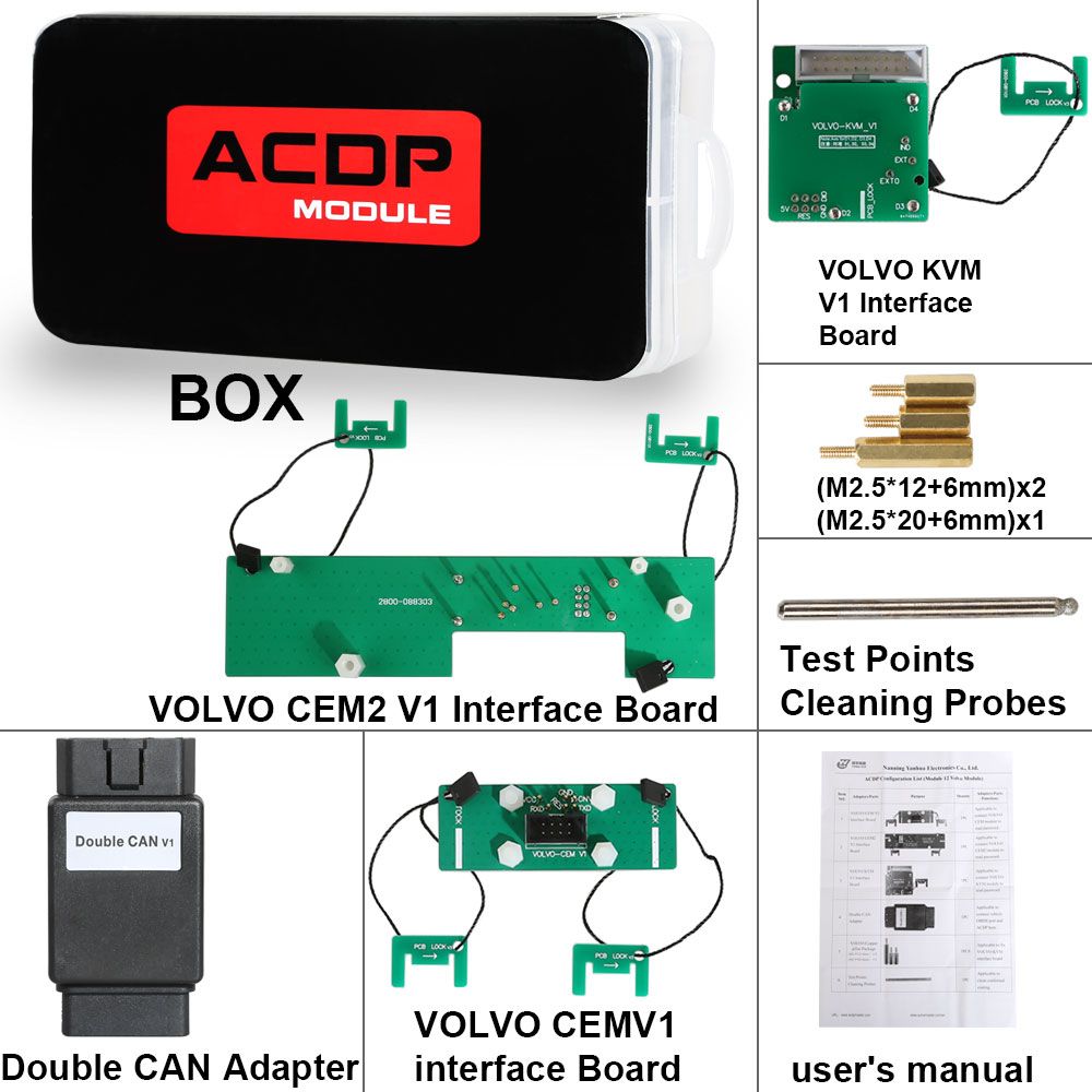 Yanhua Mini ACDP-2 pour VOLVO Package avec module 12/20 Support Ajouter clé et toute clé perdue pour Semi-clé et sans clé complète (2015-2021)