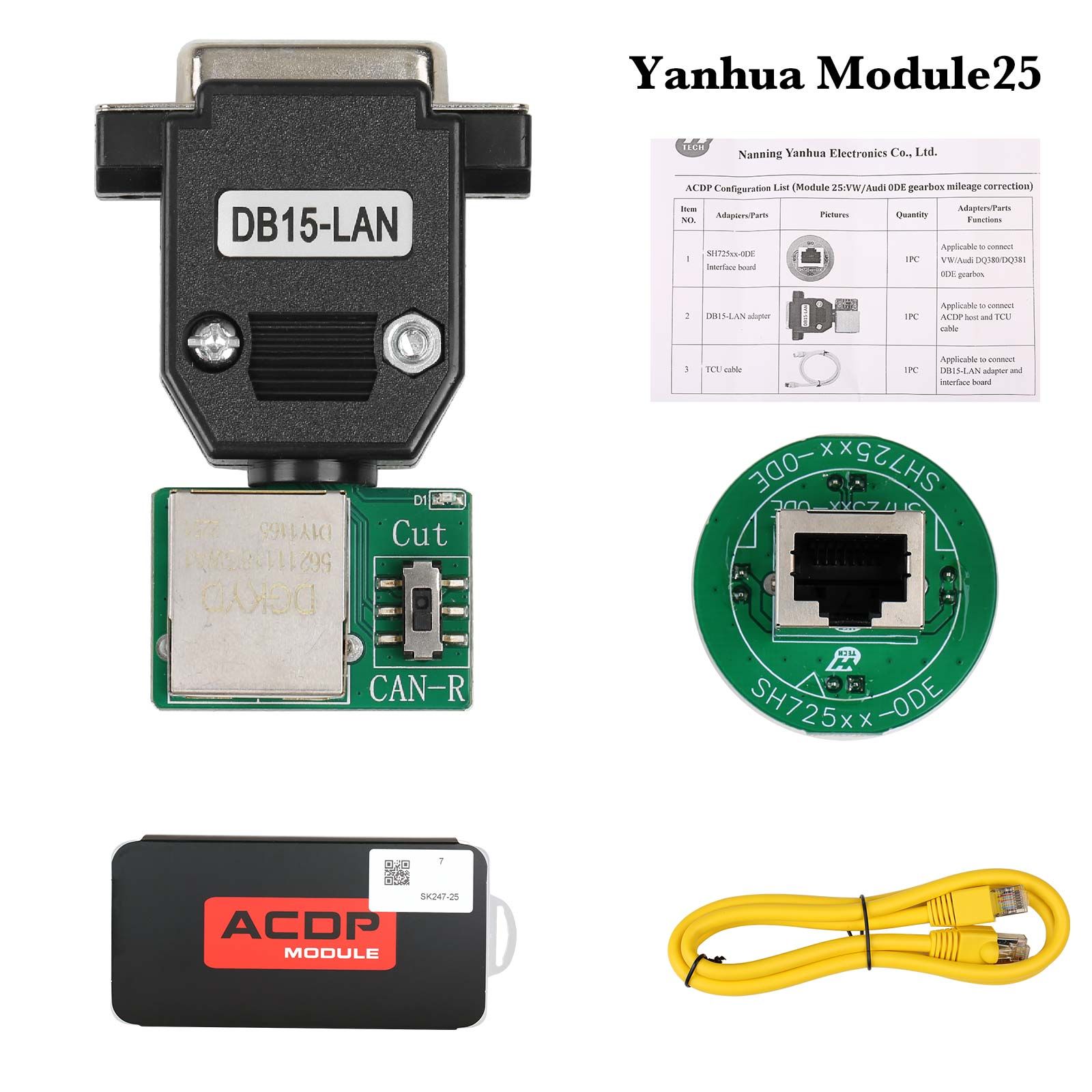 Yanhua ACDP-2 VW/Audi TCU/ODO Package Kilométrage avec Module 21/25/30/33/34 pour VW/Audi Transmission et Cluster Kilométrage