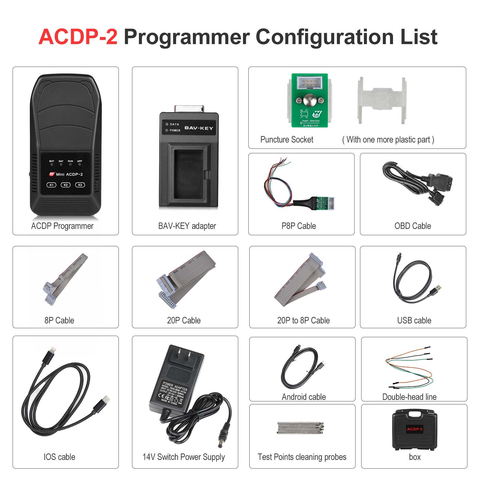 Yanhua ACDP-2 VW MQB48/49 5A 5C Package avec Module 34 pour MQB RH850 5A IMMO Key Programmation & 5C KM Cluster Correction