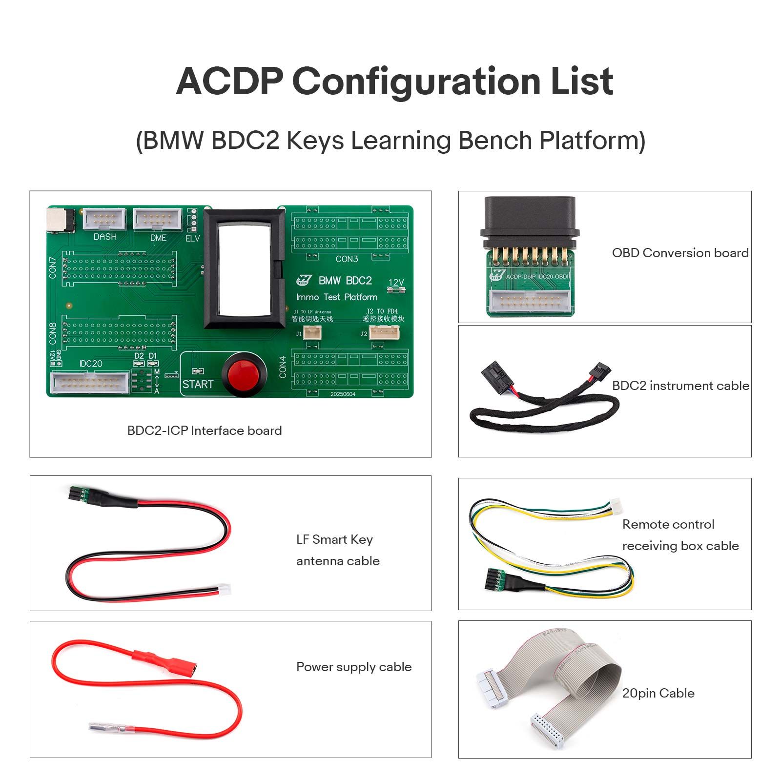 Pack Yanhua ACDP-2 pour BMW Série G – Matériel ACDP2, Module 38, Plateforme BDC2 pour perte de toutes les clés et Carte d’interface BDC3 BCP