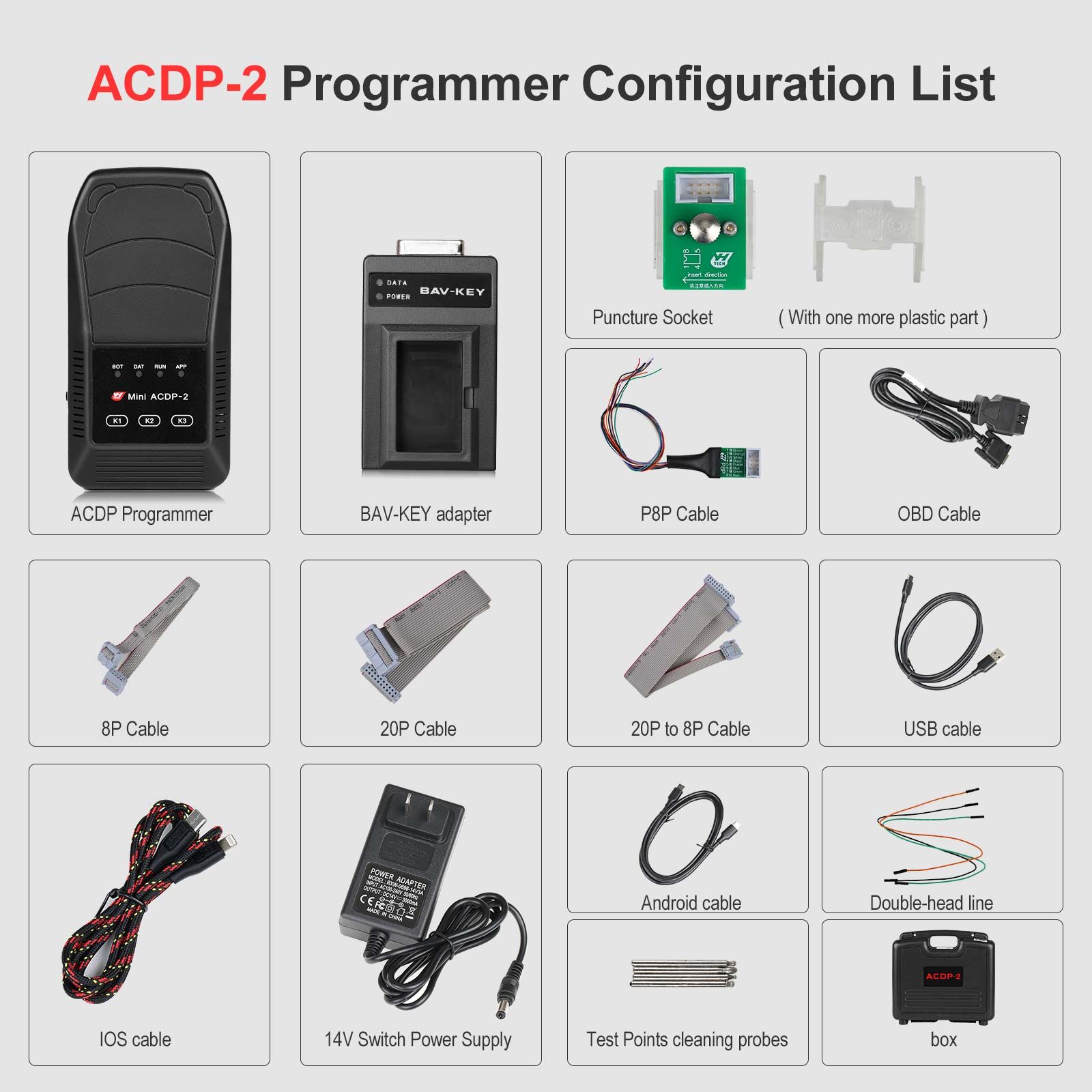 Yanhua Mini ACDP-2 JLR IMMO Package avec Module9 JLR KVM Module et Module24 Nouveau JLR (2018+) IMMO Module Ajouter la clé et toutes les clés perdues