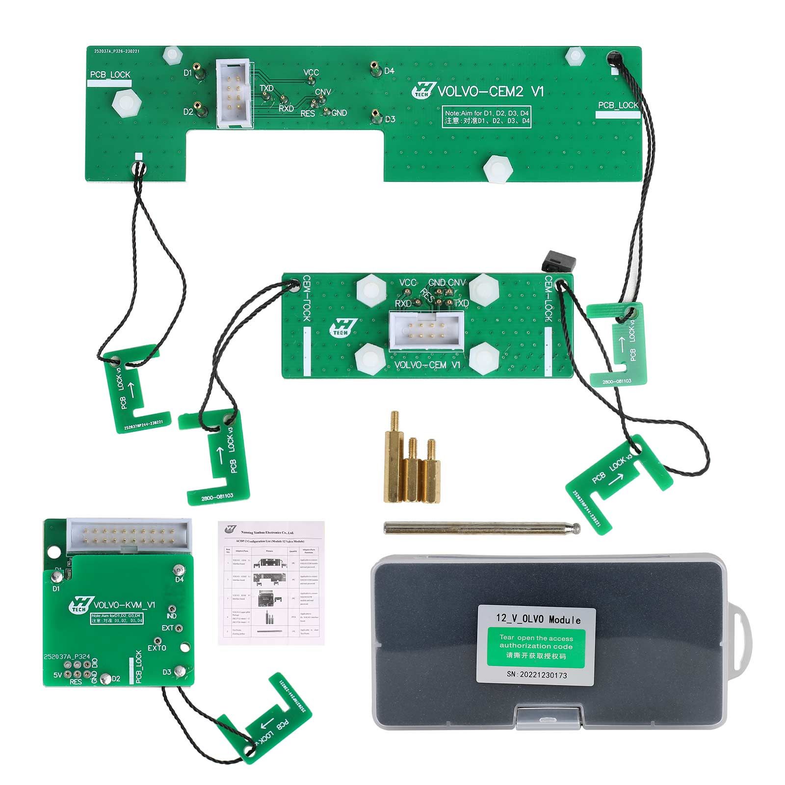 2025 Yanhua ACDP-2 paquet serrurier avec module 1/2/3/7/9/10/12/20/24/29/31/33/34 pour BMW Land Rover Porsche Volvo VW Audi Ajouter des clés et toutes les clés perdues
