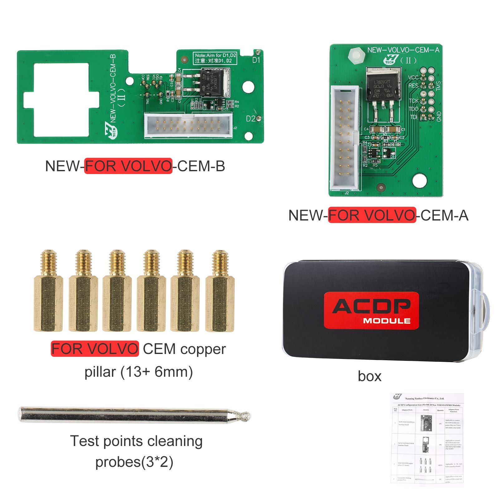 2025 Yanhua ACDP-2 paquet serrurier avec module 1/2/3/7/9/10/12/20/24/29/31/33/34 pour BMW Land Rover Porsche Volvo VW Audi Ajouter des clés et toutes les clés perdues
