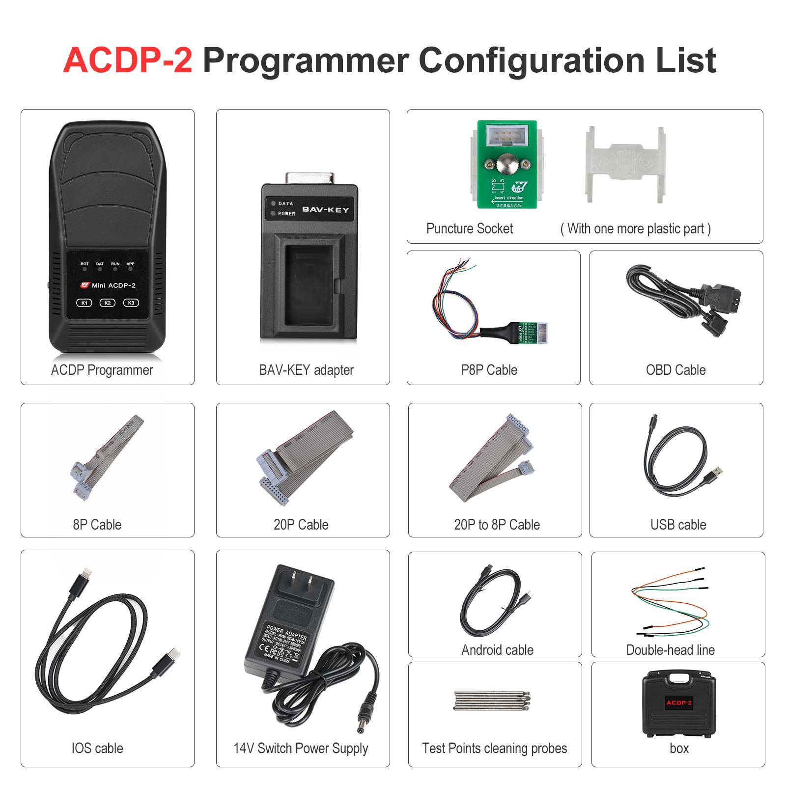 2025 Yanhua ACDP-2 VW MQB IMMO KM Package avec Module 33/34 pour VW MQB Key Programmation Mileage Correction