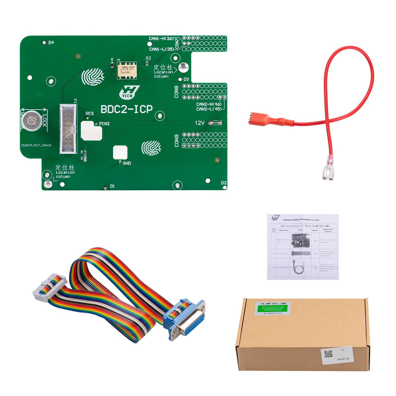 Yanhua ACDP2 BMW BDC2 AKL Package ACDP-2 Matériel + Module 3 + Module 38 + Plateforme de banc d'apprentissage de clés BDC2 + Carte d'interface B48/B58
