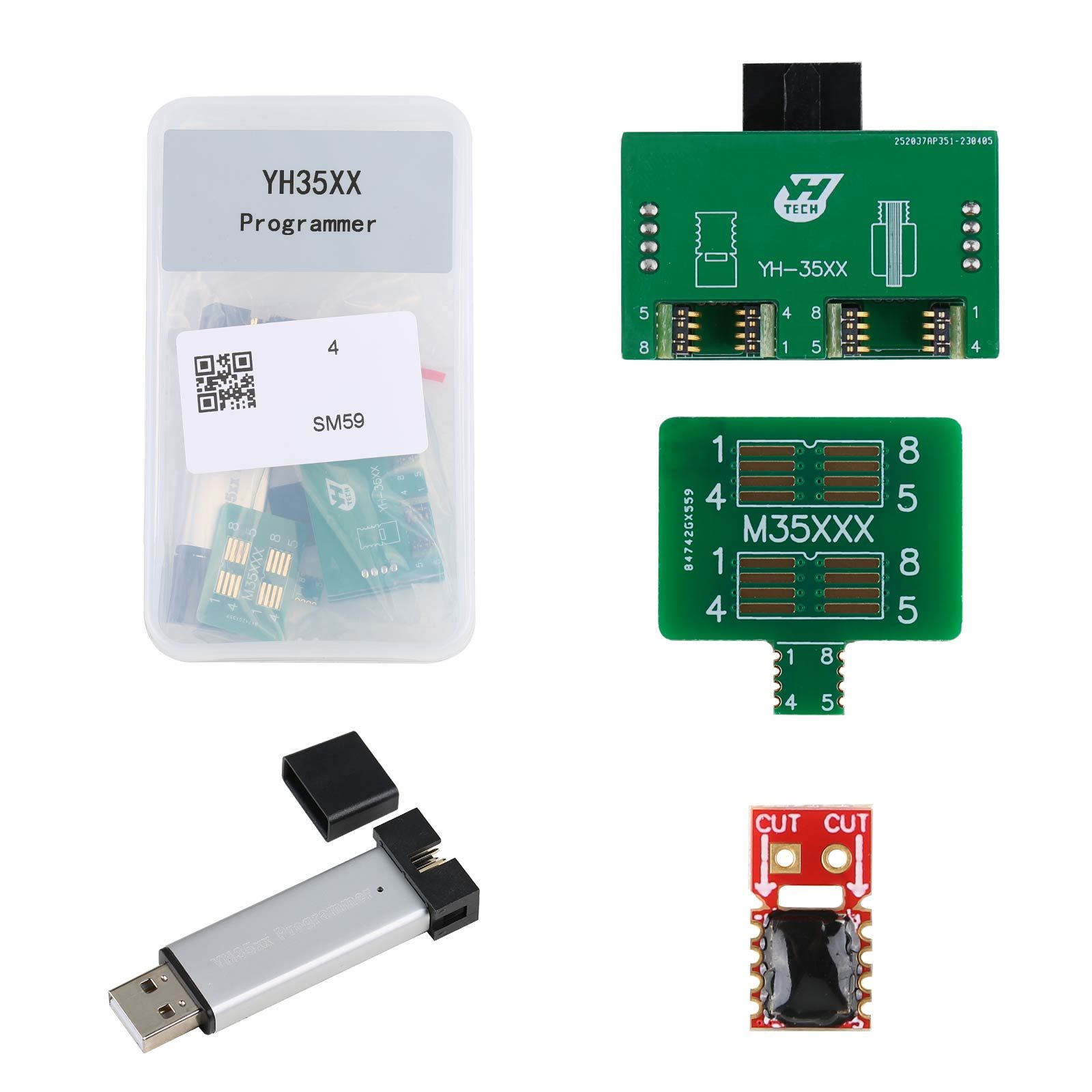 Kit d'outils de correction du kilométrage de la série G / F de Yanhua BMW Programmateur YH35XX + Émulateur 35128WT + Filtre ID7 + Filtre ID8