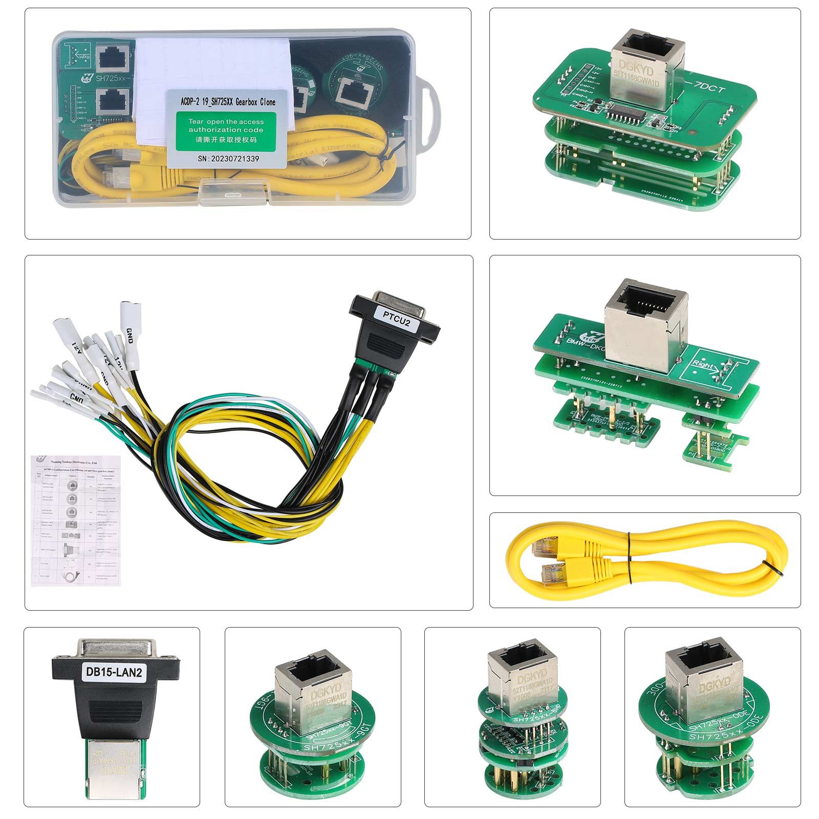 Yanhua Mini ACDP-2 Maître avec Module 19 pour SH725XX Boîte de vitesses Clone Support ZF 8HP DQ380 / DQ381 0DE, MB VGS-NAG3, BMW GETAG 7DCT et BMW TEMIC DKG