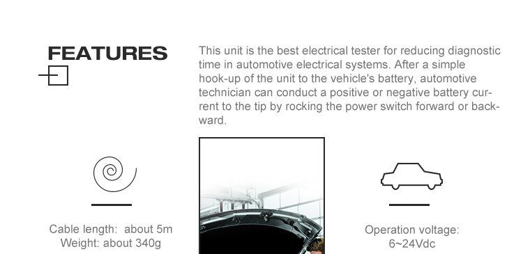 Testeur de circuit électrique de voiture All-Sun EM285 Power Probe