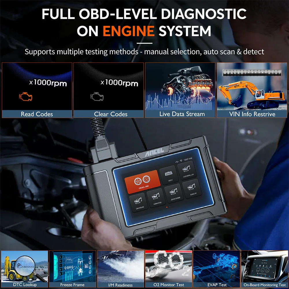 ANCEL HD3600 – Outil de diagnostic pour engins de chanti
