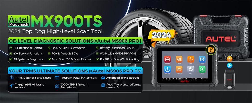Autel MaxiCheck MX900TS MX900-TS diagnostic de système avec fonctions TPMS complètes bi-directionnelles 40+ services mis à jour de MX808TS/MX808STS/MK808TS