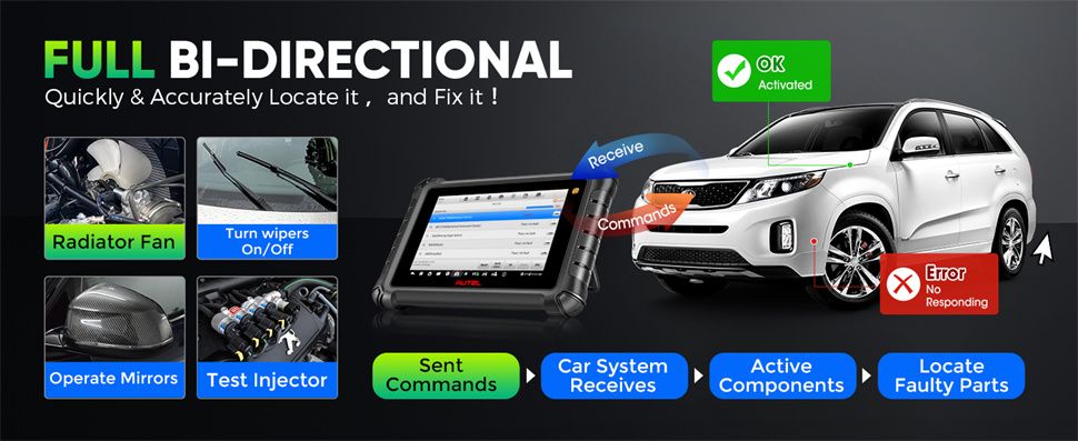 Autel MaxiCheck MX900TS MX900-TS diagnostic de syst&egrave;me avec fonctions TPMS compl&egrave;tes bi-directionnelles 40+ services mis &agrave; jour de MX808TS/MX808STS/MK808TS