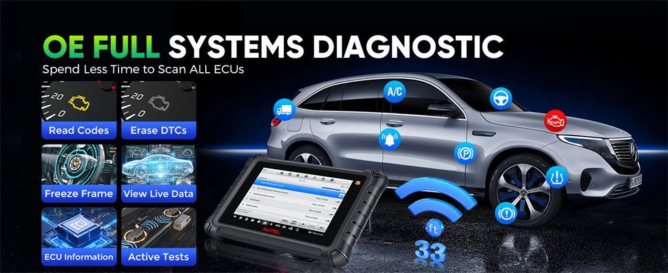 Autel MaxiCheck MX900TS MX900-TS diagnostic de système avec fonctions TPMS complètes bi-directionnelles 40+ services mis à jour de MX808TS/MX808STS/MK808TS