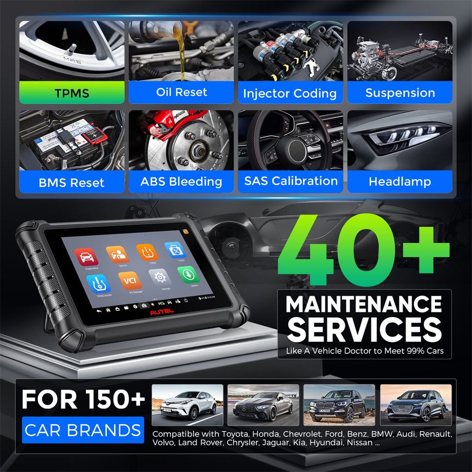 Autel MaxiCheck MX900-TS avec plus de 40 services d'entretien