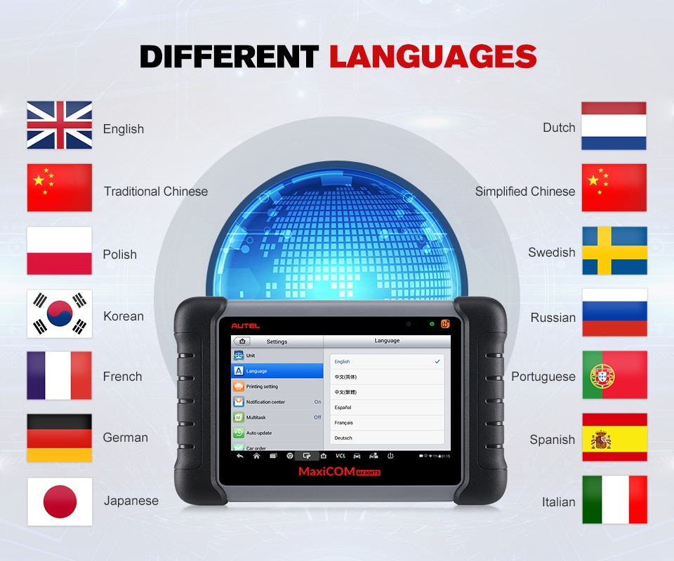 Autel MaxiCOM MK808TS Outil de réapprentissage automatique TPMS
