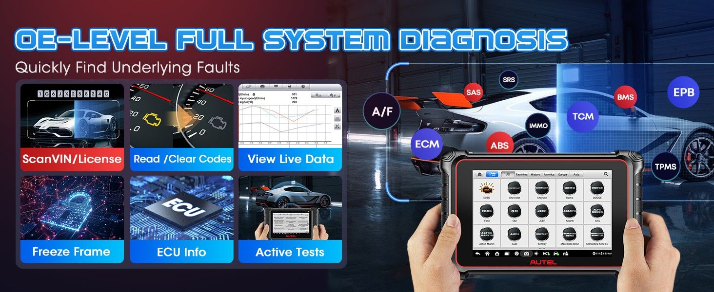 Autel MaxiCOM MK900-BT Diagnostique de tous les syst&egrave;mes