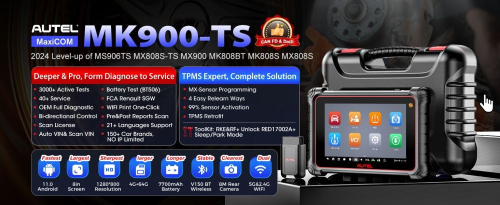 Autel MaxiCOM MK900TS MK900-TS TPMS sans fil diagnostic 