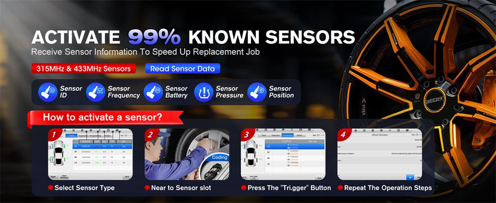 Autel MaxiCOM MK900TS MK900-TS TPMS sans fil diagnostic 