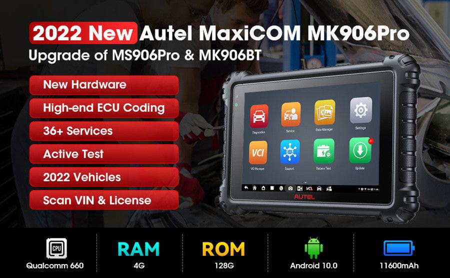 Autel maxicom mk906 pro outil de diagnostic complet du système automobile