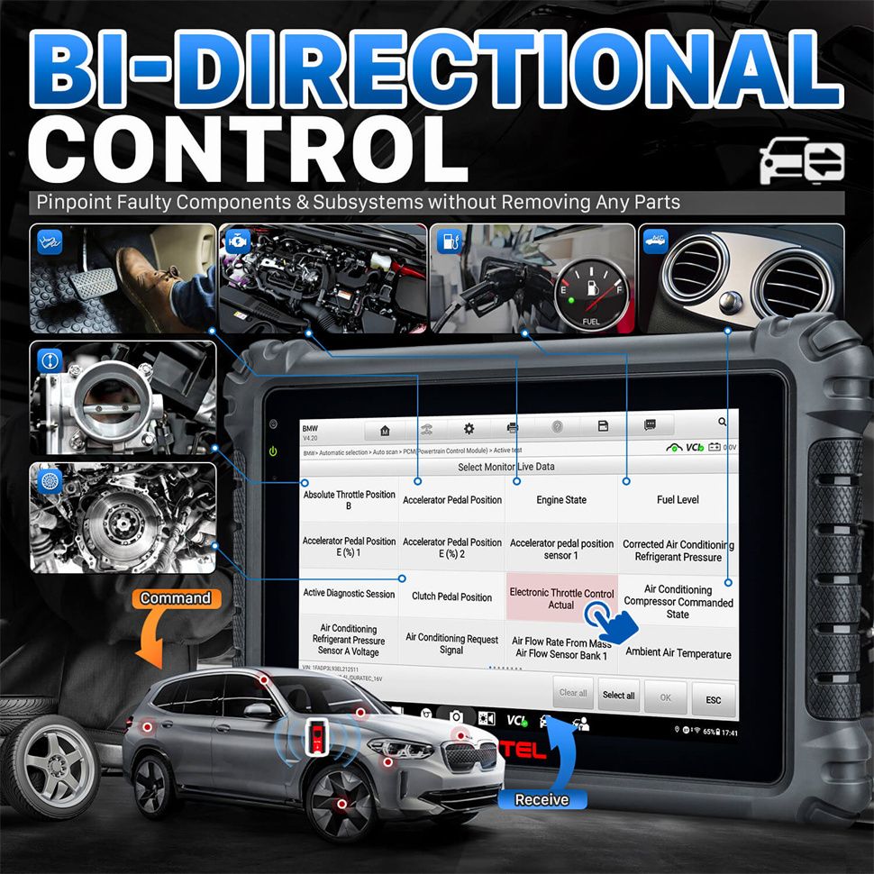 Outil de diagnostic de scanner Autel MaxiCOM MK906S PRO avec contr&ocirc;le bidirectionnel avanc&eacute; de codage de l'ECU 