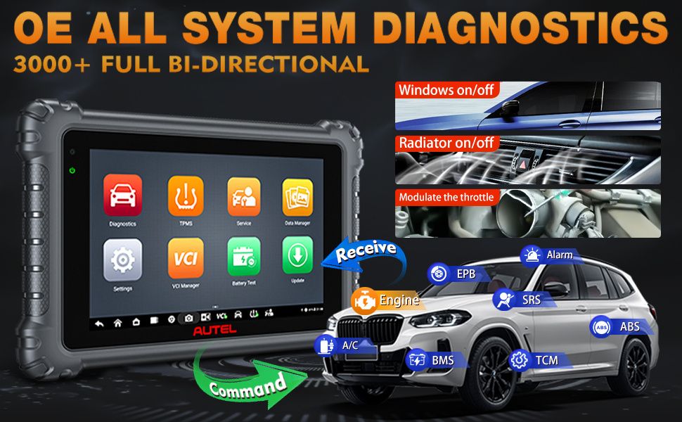 Outil de diagnostic de scanner Autel MaxiCOM MK906S PRO avec contr&ocirc;le bidirectionnel avanc&eacute; de codage de l'ECU 