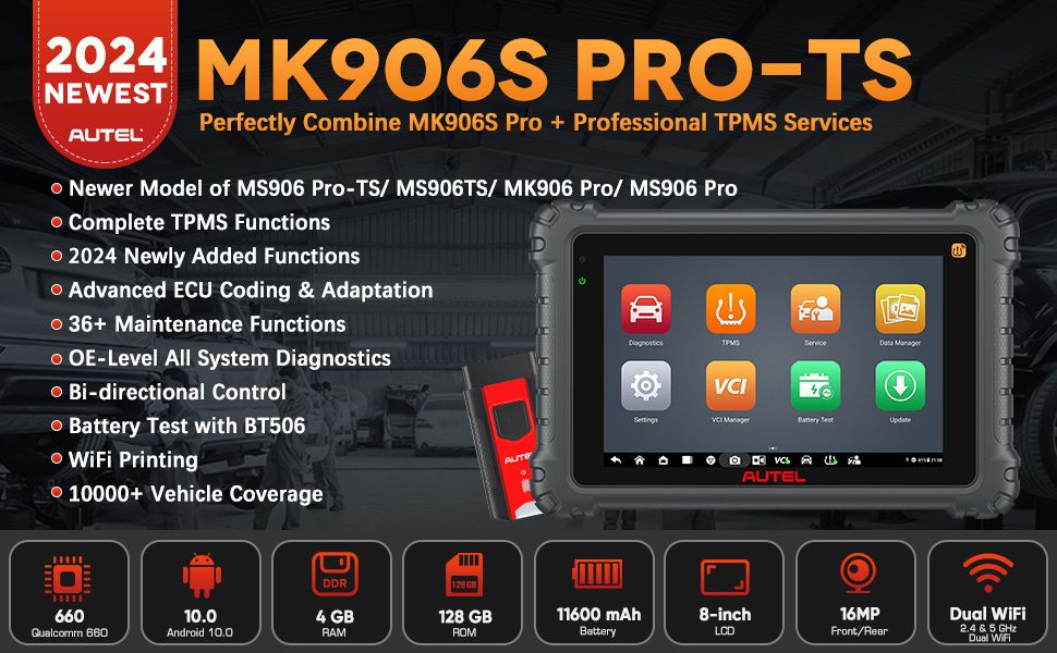 Scanner diagnostic TPMS Autel MaxiCOM MK906Pro TS ( MK906S PRO-TS )