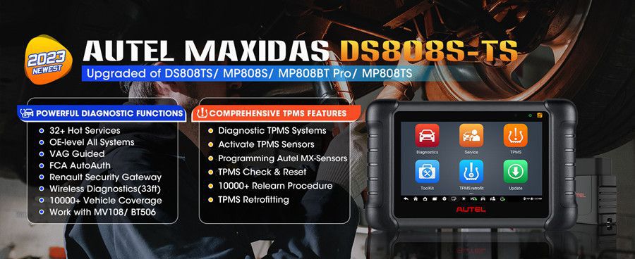 Outil de diagnostic autel maxidas ds808s - ts avec codage ECU avancé et services TPMS