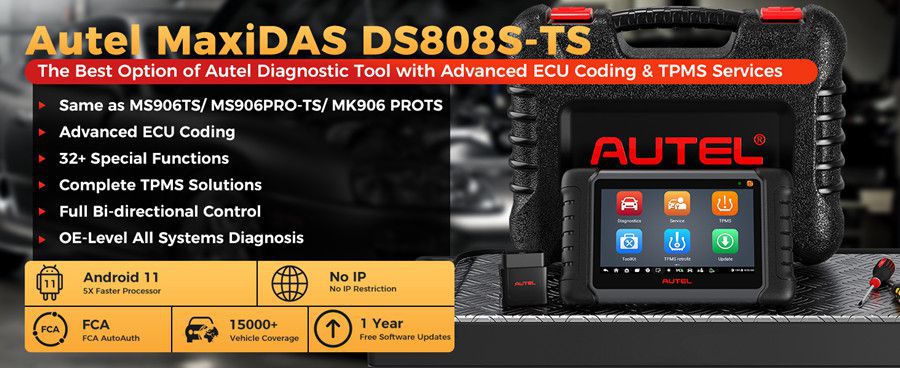 Outil de diagnostic autel maxidas ds808s - ts avec codage ECU avancé et services TPMS