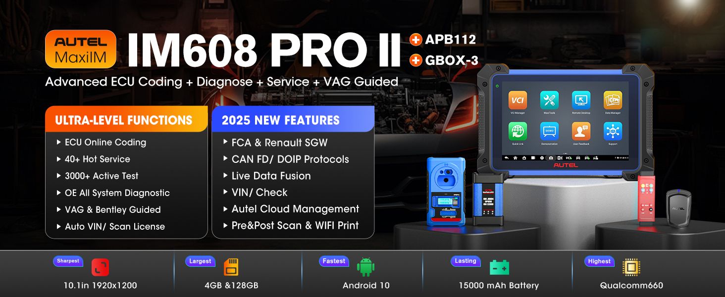 Autel IM608 PRO II avec gbox-3 et apb112