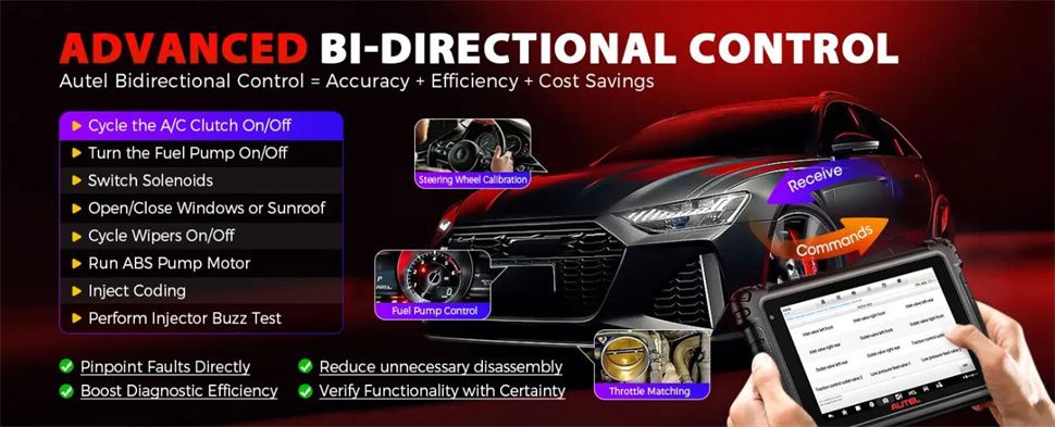 Autel Maxisys MS906 Max Scanner de diagnostic Codage avancé de l'ECU 40+ Services de réinitialisation