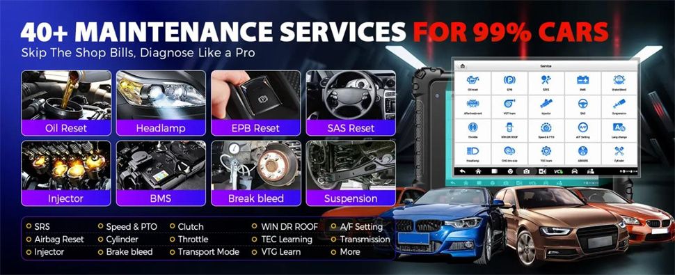 Autel Maxisys MS906 Max Scanner de diagnostic Codage avancé de l'ECU 40+ Services de réinitialisation