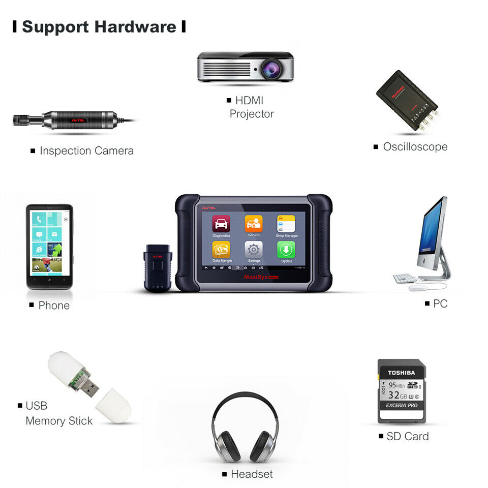 Autel MaxiSys MS906BT Matériel pris en charge